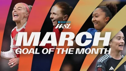 image: Chloe Kelly, Beth Mead, Lauren James & More | Barclays Goal of the Month March 25/26