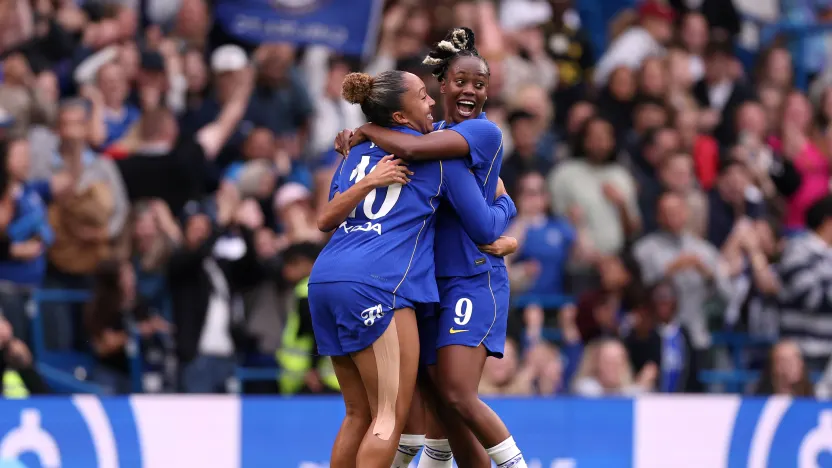 image: Malard & Manaka flying Chelsea flag at Ballon d’Or