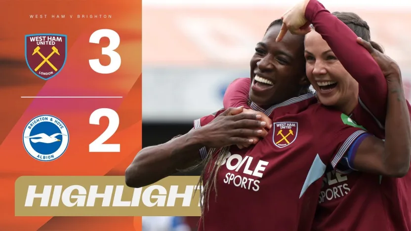 image: 🤯 3 Goals in 9 Mins! West Ham’s Epic Comeback vs Brighton | Highlights | Barclays WSL 25/26