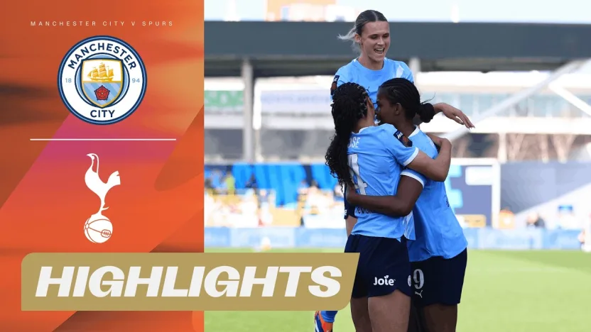 image: Shaw's Hat-Trick Fires City's Home Win | Manchester City v Tottenham | Barclays WSL 25/26