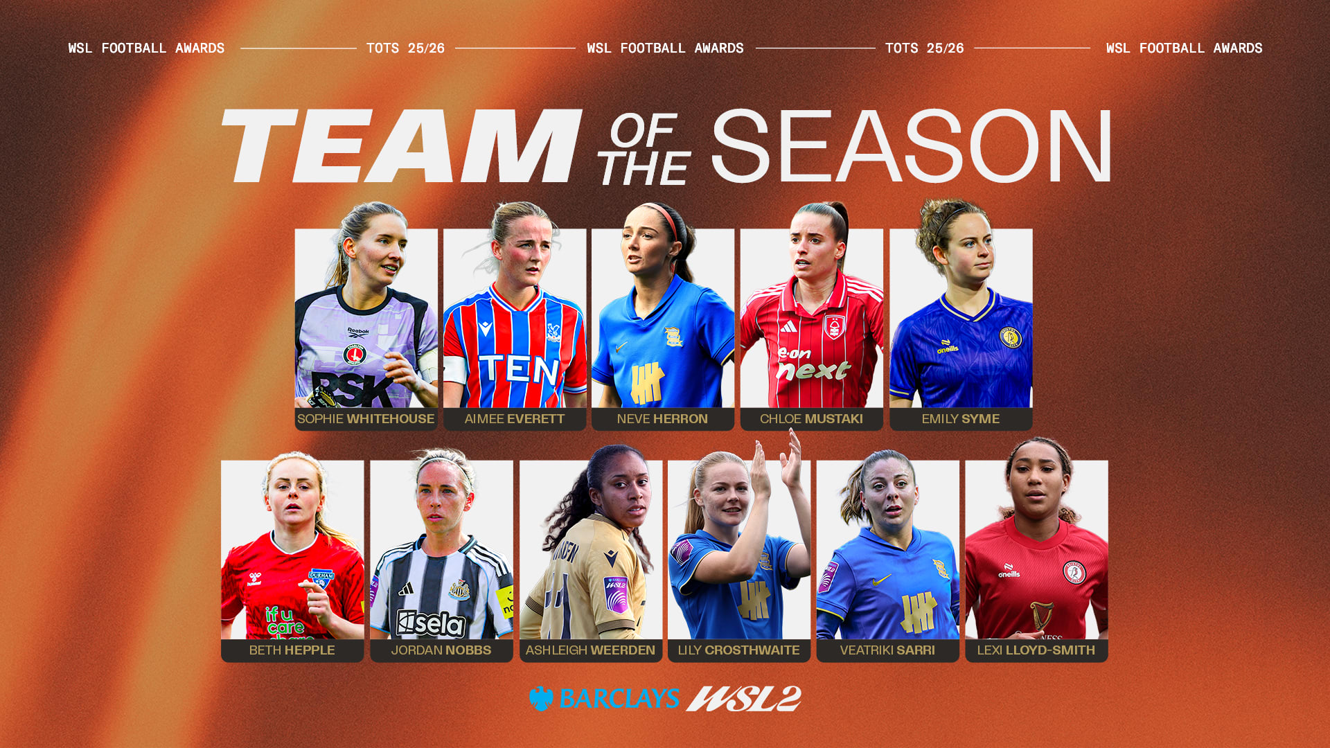 Barclays Women’s Super League 2 Team of the Season | BWSL2 | WSL Football