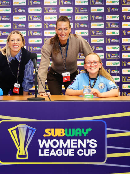 image: Jill Scott MBE and Carly Telford surprise young fans ahead of Subway Women’s League Cup Final