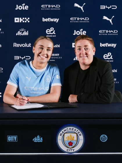 image: Niamh Charles signs for Manchester City 